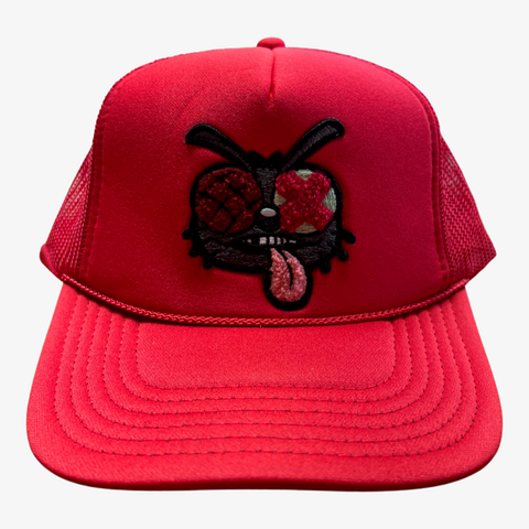 Chenille Trucker Hat - Red