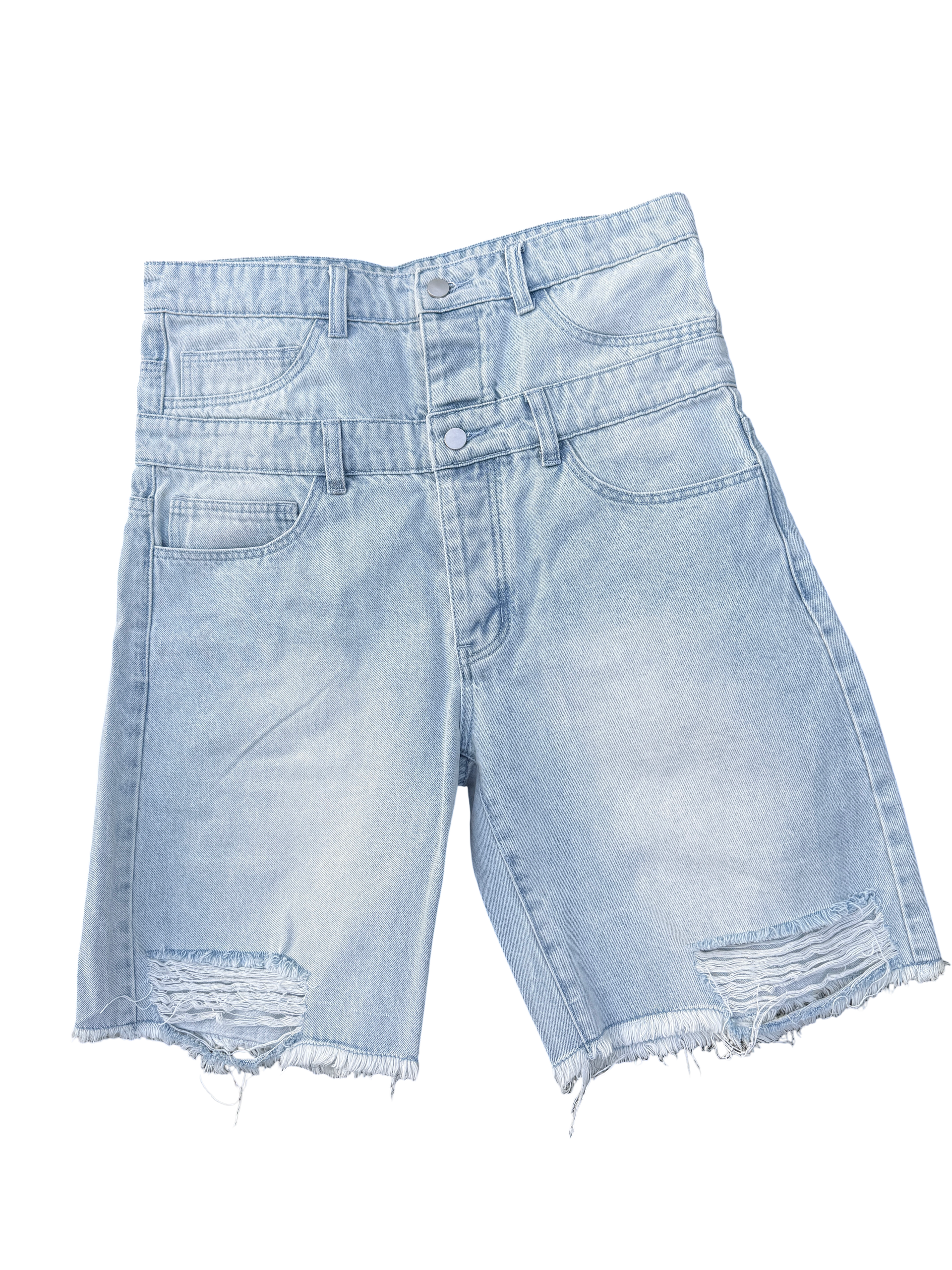 Double Layer Denim Jorts