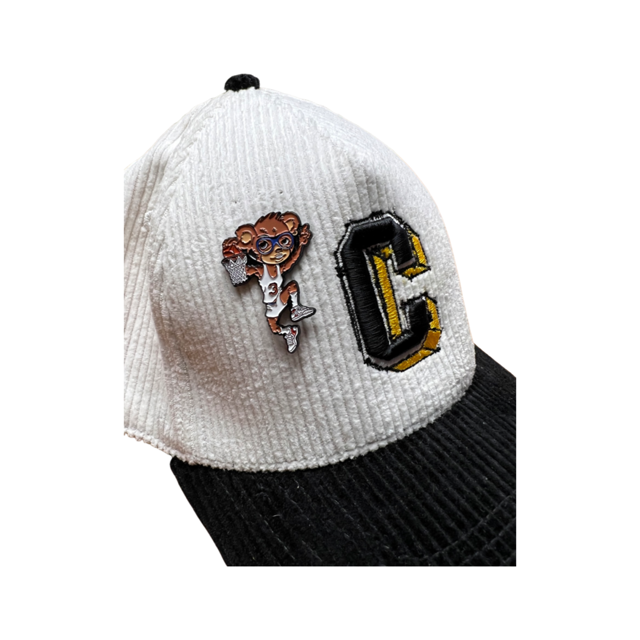 Corduroy Snapback White/Black
