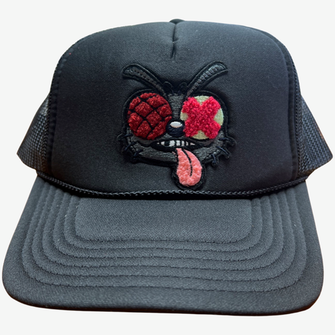 Chenille Trucker Hat - Black