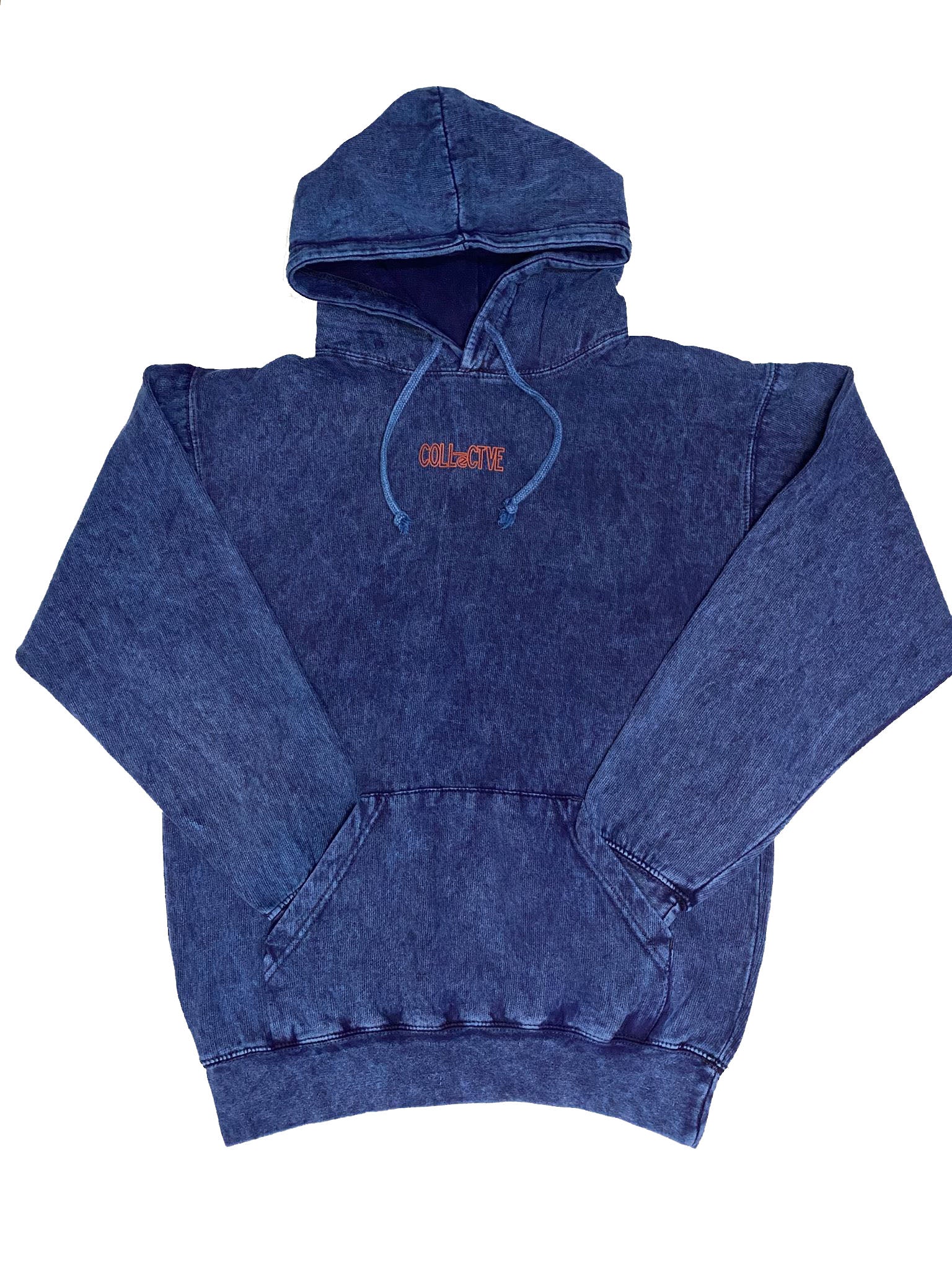 Navy Acid Wash Hoodie | The Collectve