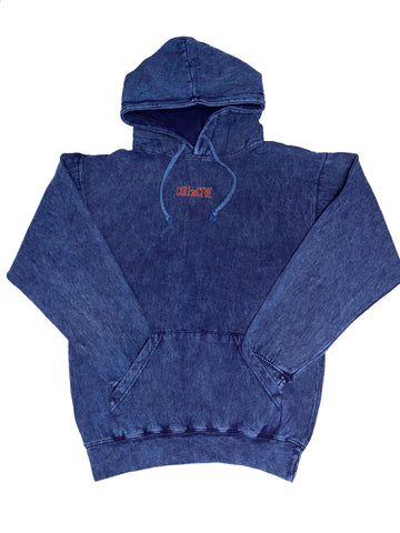 Navy Acid Wash Hoodie | The Collectve