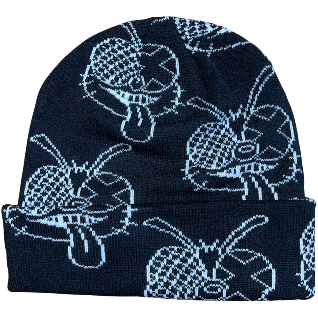 All Over Fly Beanie Black
